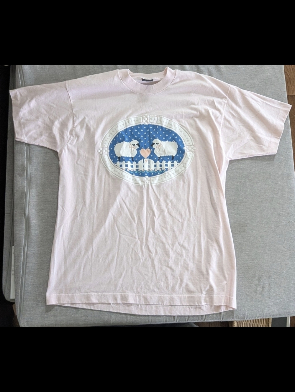 Vintage Screen Stars Best Pink Sheep Graphic Print T-Shirt XL 50/50 Made in USA